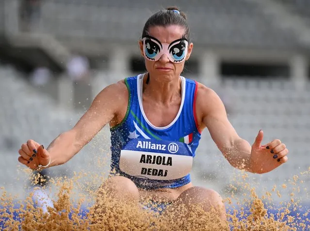 Arjola Dedaj of Italy competes in the Women's Long Jump T11 competition during day two of the World Para Athletics Championships Paris 2023 at Stade Charlety on July 09, 2023 in Paris, France. (Photo by Matthias Hangst/Getty Images)