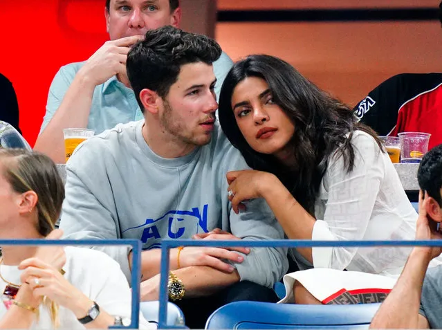 Nick Jonas and Priyanka Chopra seen at the 2018 US Open on September 4, 2018 in New York City. (Photo by Gotham/GC Images)