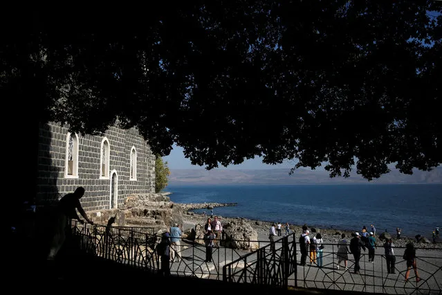Christian tourists visit Church of the Primacy of St. Peter on the shore of the Sea of Galilee in northern Israel November 8, 2016. (Photo by Ronen Zvulun/Reuters)
