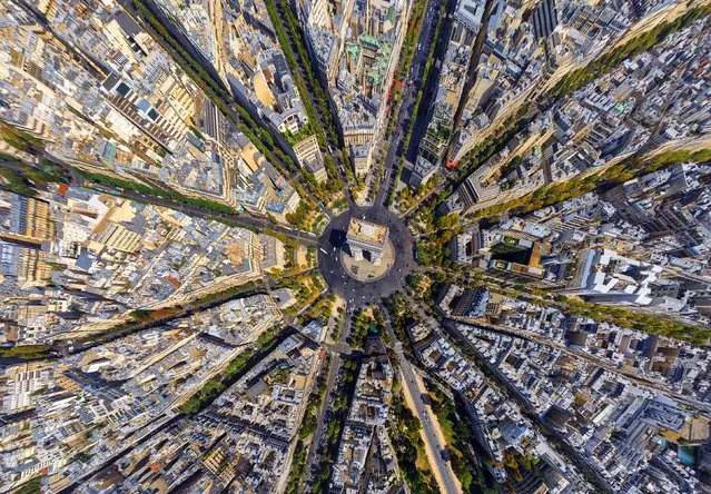 The Arc de Triomphe, Paris. (Photo by Airpano/Caters News)