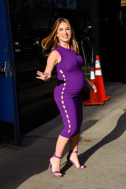 American country pop singer Jessie James Decker is seen arriving at “Good Morning America” on October 09, 2023 in New York City. (Photo by Raymond Hall/GC Images)