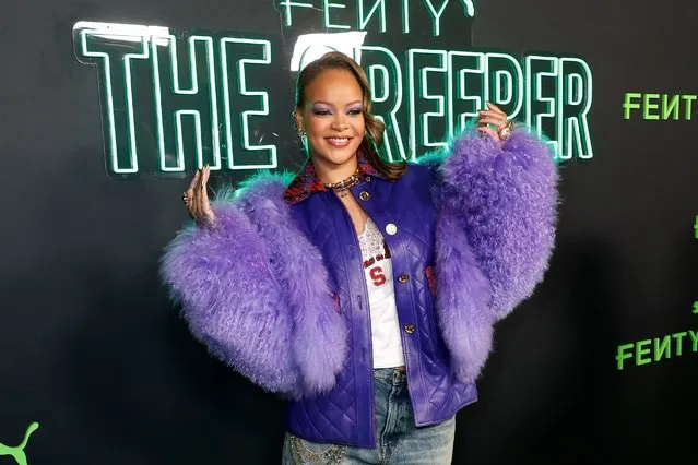 Barbadian singer and businesswoman Rihanna attends the FENTY x PUMA Sneaker Launch Party at NeueHouse Los Angeles on December 18, 2023 in Hollywood, California. (Photo by Frazer Harrison/Getty Images)