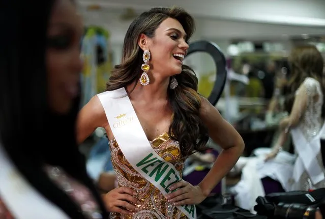 Sofia Colmenarez of Venezuela prepares backstage during the final show of the Miss International Queen 2019 transgender beauty pageant in Pattaya, Thailand on March 8, 2019. (Photo by Jorge Silva/Reuters)