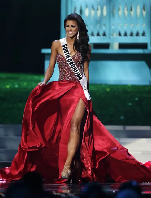 Miss South Carolina Sarah Weishuhn competes in the evening gown competition during the preliminary round of the 2015 Miss USA Pageant in Baton Rouge, La., Wednesday, July 8, 2015. (Photo by Gerald Herbert/AP Photo)