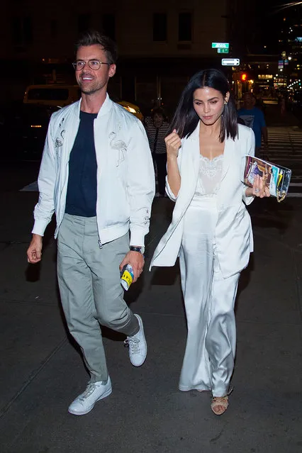 Brad Goreski (L) and Jenna Dewan Tatum are seen in Midtown on May 16, 2017 in New York City. (Photo by Gotham/GC Images)