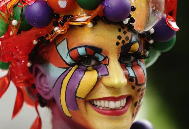 A model poses during the annual World Bodypainting Festival in Poertschach July 4, 2014. (Photo by Heinz-Peter Bader/Reuters)