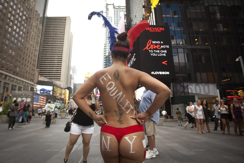 Topless Women in Times Square