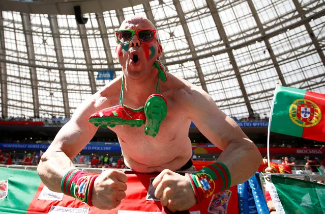 Portugal fan inside the stadium before the Russia 2018 World Cup Group B football match between Morocco and Portugal at the Luzhniki Stadium, Moscow, Russia on June 20, 2018. (Photo by Axel Schmidt/Reuters)