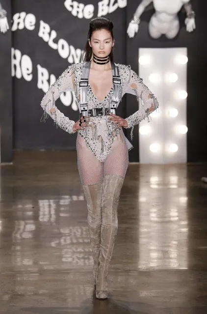 A model walks the runway at The Blonds show during Mercedes-Benz Fashion Week Fall 2015 at Milk Studios on February 18, 2015 in New York City. (Photo by Brian Ach/Getty Images)