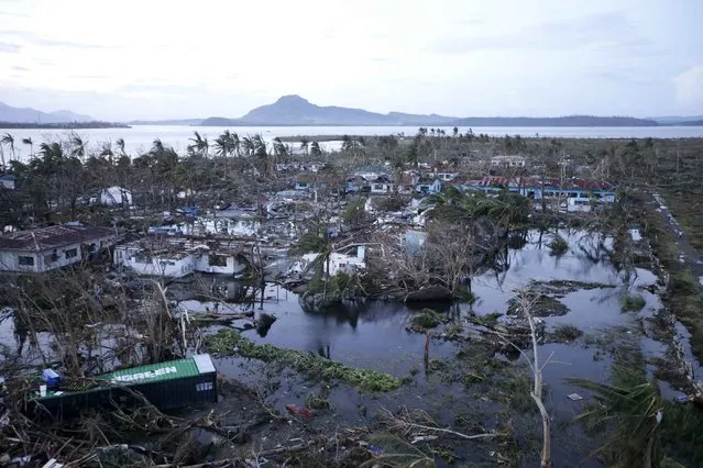 Tacloban city, devastated by powerful Typhoon Haiyan, is seen in Leyte province, central Philippines Saturday, November 9, 2013. (Photo by Bullit Marquez/AP Photo)