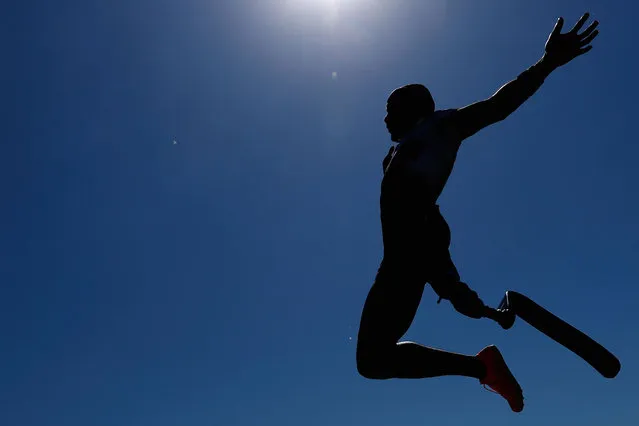 Desmond Jackson of the United States competes in the Men's Long Jump Ambulatory finals during the 2021 U.S. Paralympic Trials at Breck High School on June 18,  2021 in Minneapolis, Minnesota. (Photo by Christian Petersen/Getty Images)