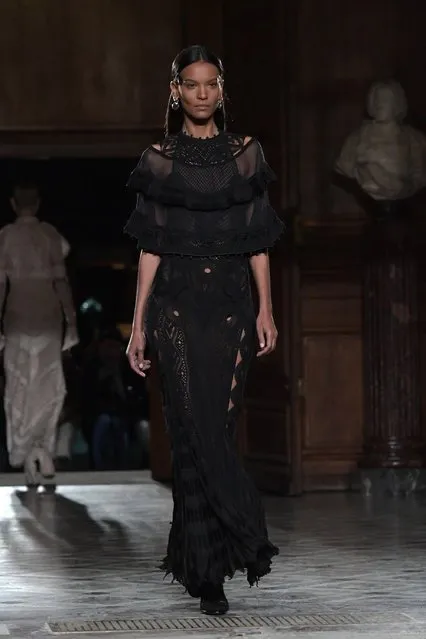 Liya Kebede walks the runway during the Givenchy Menswear Fall/Winter 2017-2018 show as part of Paris Fashion Week on January 20, 2017 in Paris, France. (Photo by Dominique Charriau/Getty Images)