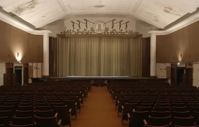 Curtains hang over the stage in the theater and cinema in the officers' building at the former Soviet military base on January 26, 2017 in Wuensdorf, Germany. (Photo by Sean Gallup/Getty Images)