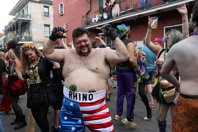 People celebrate Mardi Gras at the French Quarter in New Orleans, Louisiana U.S., February 28, 2017. (Photo by Shannon Stapleton/Reuters)