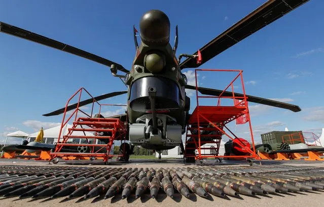 The Mil Mi-28 N military helicopter is seen at the MAKS 2019 air show in Zhukovsky, outside Moscow, Russia, August 27, 2019. (Photo by Maxim Shemetov/Reuters)