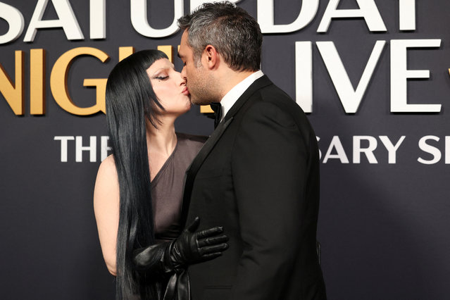 Lady Gaga kisses Michael Polansky as they arrive for the Saturday Night Live 50: The Anniversary Special at 30 Rockefeller Plaza in New York City, U.S.,  February 16, 2025. (Photo by Caitlin Ochs/Reuters)