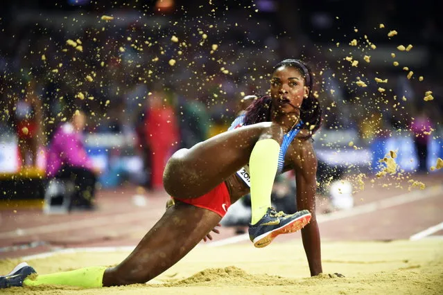 Caterine Ibarguen of Colombia competes in the women's Triple Jump final at the London 2017 IAAF World Championships in London, Britain, 07 August 2017. (Photo by Franck Robichon/EPA)