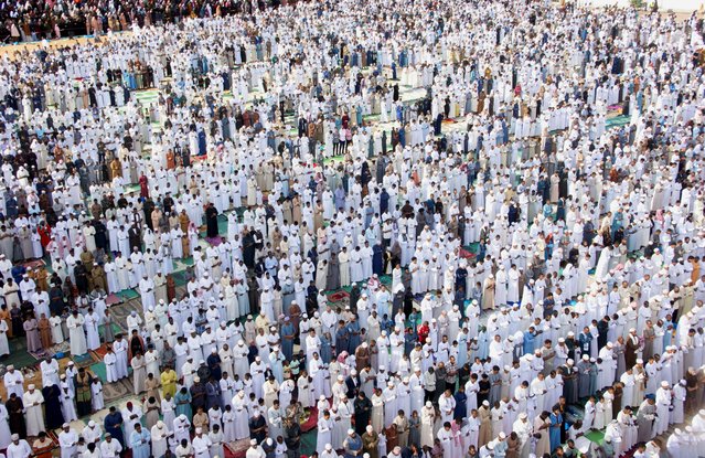 Muslim faithful attend Eid al-Fitr prayers, marking the end of the fasting month of Ramadan, at the Tononoka grounds, in Mombasa, Kenya on March 30, 2025. (Photo by Laban Walloga/Reuters)