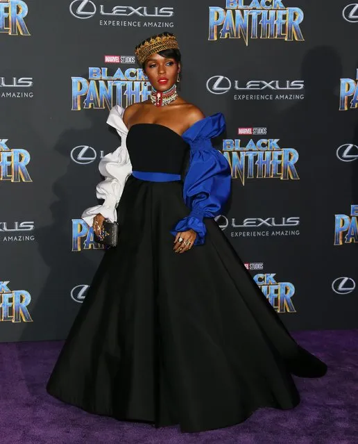 Janelle Monae attends the premiere of Disney and Marvel's “Black Panther” on January 28, 2018 in Los Angeles, California.   (Photo by JB Lacroix/WireImage)