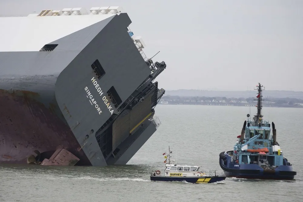 Cargo Ship Runs Aground in Britain