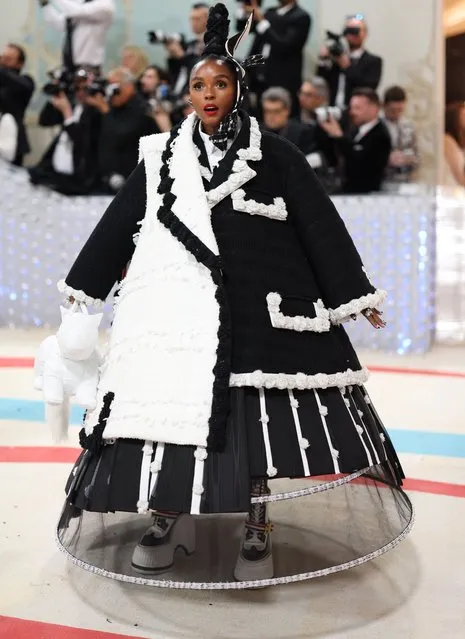 American singer Janelle Monae poses at the Met Gala, an annual fundraising gala held for the benefit of the Metropolitan Museum of Art's Costume Institute with this year's theme “Karl Lagerfeld: A Line of Beauty”, in New York City, New York, U.S., May 1, 2023. (Photo by Andrew Kelly/Reuters)