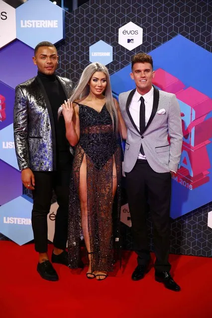 (L to R) Nathan Henry, Chloe Ferry and Gary Beadle of Geordie Shore attend the 2016 MTV Europe Music Awards at the Ahoy Arena in Rotterdam, Netherlands, November 6, 2016. (Photo by Michael Kooren/Reuters)