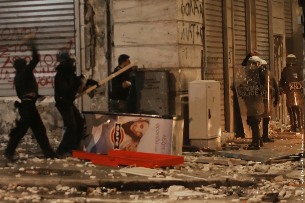 Violence Erupts As Greece Decides On Euro Future