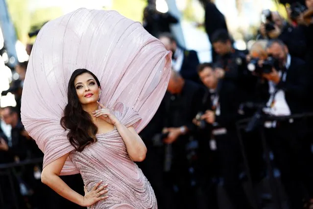 Indian actress Aishwarya Rai Bachchan arrives for the screening of the film “Armageddon Time” during the 75th edition of the Cannes Film Festival in Cannes, southern France, on May 19, 2022. (Photo by Stephane Mahe/Reuters)
