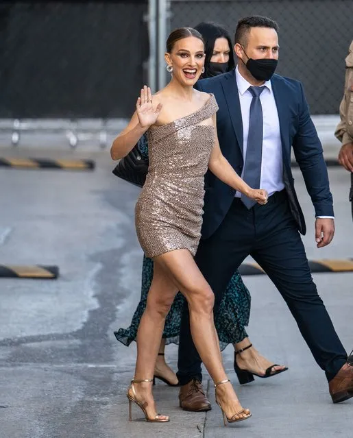 French dancer and choreographer Benjamin Millepied and Israeli-American actress Natalie Portman are seen at “Jimmy Kimmel Live” in Los Angeles, California on June 23, 2022. (Photo by RB/Bauergriffin.com/The Mega Agency)