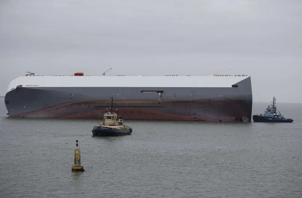 Cargo Ship Runs Aground in Britain