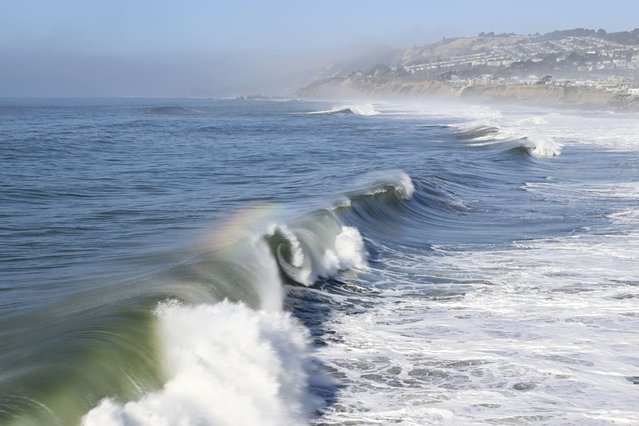A view of waves into Pacific Ocean of Pacifica in California, United States on November 2, 2025. (Photo by Tayfun Coskun/Anadolu via Getty Images)