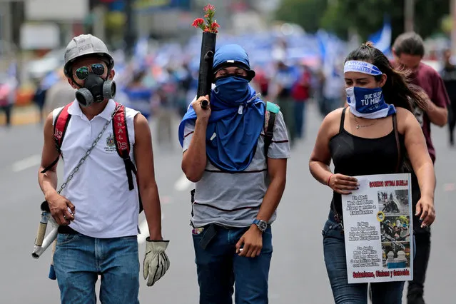 Demonstrators take part in a protest against Nicaraguan President Daniel Ortega's government in Managua, Nicaragua August 4, 2018. (Photo by Oswaldo Rivas/Reuters)