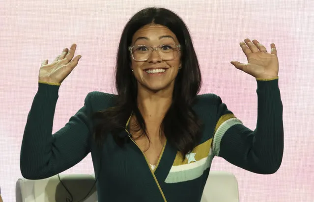 Gina Rodriguez speaks in the A Final Farewell to “Jane the Virgin” panel during the CW TCA Winter Press Tour on Thursday, January 31, 2019, in Pasadena, Calif. (Photo by Willy Sanjuan/Invision/AP Photo)