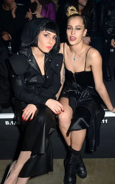 Noomi Rapace and Alice Dellal attend the VERSUS show during the London Fashion Week February 2017 collections on February 18, 2017 in London, England. (Photo by Rex Features/Shutterstock)