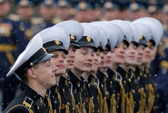 Russian service members take part in a military parade on Victory Day in Red Square in Moscow, Russia on May 9, 2024. (Photo by Maxim Shemetov/Reuters)