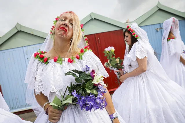 Parade goers during Brighton Pride Parade on August 03, 2019 in Brighton, England. (Photo by Tristan Fewings/Getty Images)