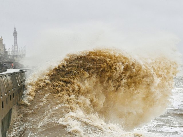 Stormy weather on Blackpool's north shore, United Kingdom on April 9, 2024. (Photo by Dave Nelson/The Sun)
