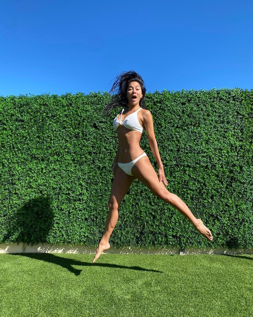 American singer-songwriter Nicole Scherzinger jumped for joy after the British sunshine finally made an appearance in the first decade of June 2024. (Photo by instagram)