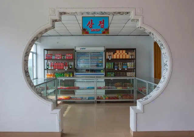 In the middle of nowhere on the highway, a stop is planned by the guides in shops that sell alcool. My bus driver enjoyed to drink soju, the rice alcool, like our western drivers drink Red Bulls! (Photo by Eric Lafforgue/Exclusivepix Media)