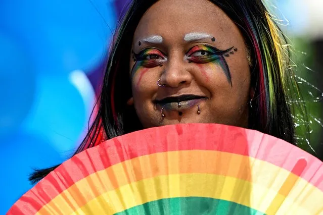A reveller takes part in pride celebrations in Columbus, Ohio, U.S., June 18, 2022. (Photo by Gaelen Morse/Reuters)