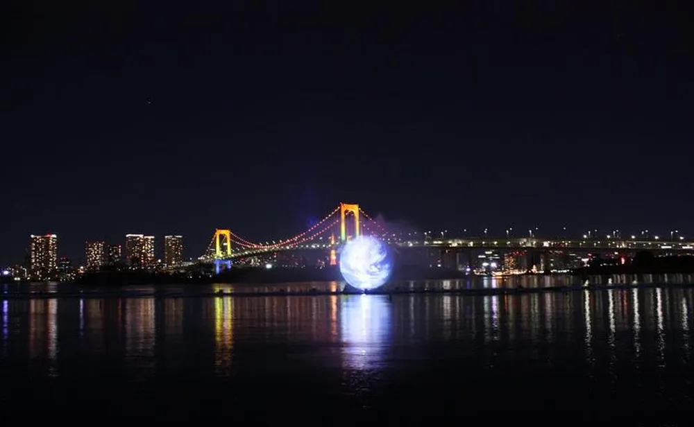 Japan Odaiba Water Illumination