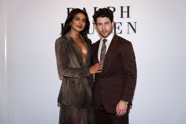 Priyanka Chopra and Nick Jonas arrive for the Ralph Lauren Spring 2026 collection show during New York Fashion Week in New York City, U.S., September 10, 2025. (Photo by Angelina Katsanis/Reuters)