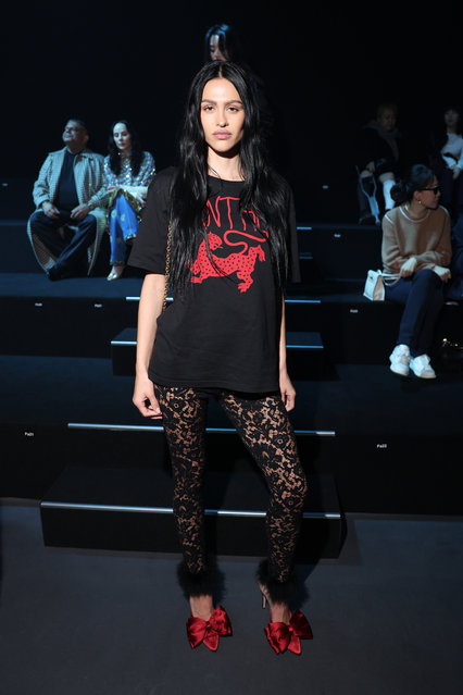 American model and television personality Amelia Gray attends Valentino show as part of Paris Fashion Week on October 05, 2025 in Paris, France. (Photo by Daniele Venturelli/Getty Images for Valentino)