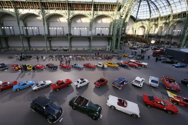 Vintage and classic cars are displayed ahead of the Bonhams' Les Grandes Marques du Monde vintage motor cars and motorcycles auction at the Grand Palais exhibition hall as part of the Retromobile vintage car show in Paris February 4, 2015. (Photo by Gonzalo Fuentes/Reuters)