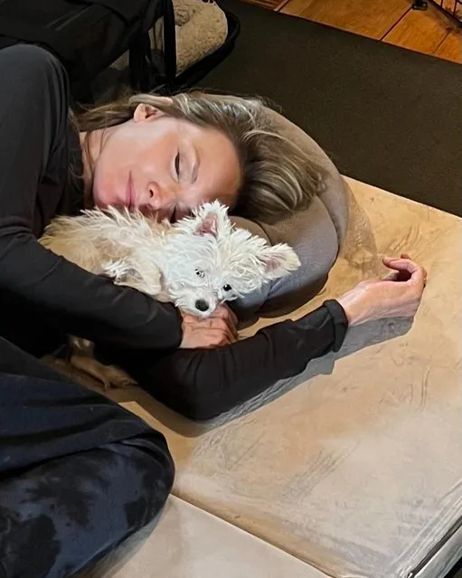 American actress Michelle Pfeiffer cozied up to her pup to close out 2023. (Photo by michellepfeifferofficial/Instagram)