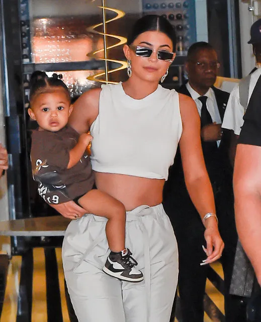 Kylie Jenner and Stormi seen on May 7, 2019 in New York City. (Photo by Raymond Hall/GC Images)