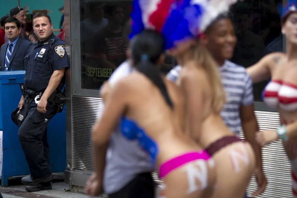 Topless Women in Times Square