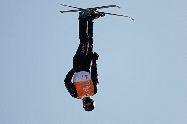 Japan's Haruto Igarashi in action during the Mixed Team Aerials Final at the Asian Winter Games in Yabuli, China on February 10, 2025. (Photo by Hannah Mckay/Reuters)