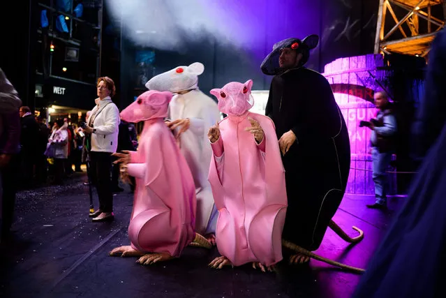 Performers wear rat costumes of the opera 'Lohengrin' by composer Richard Wagner at the Bayreuth Festival Theatre, in Bayreuth, Germany, 11 October 2015, during an open day. (Photo by Nicolas Armer/EPA)