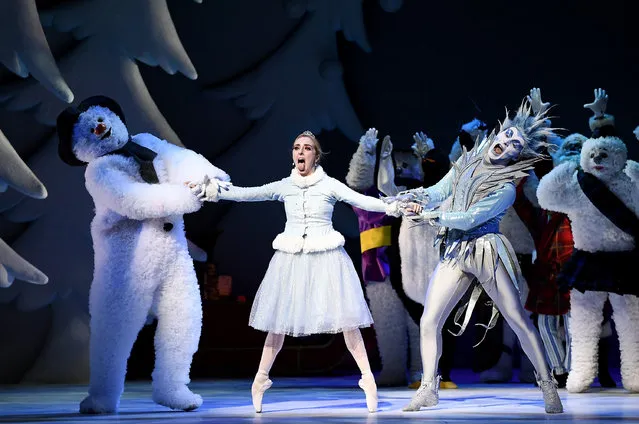 Characters from “The Snowman” theatre production perform in a dress rehearsal at The Peacock Theatre on November 23, 2016 in London, England. The Snowman returns to the Peacock Theatre over the Christmas period for the 19th consecutive year. (Photo by Gareth Cattermole/Getty Images)